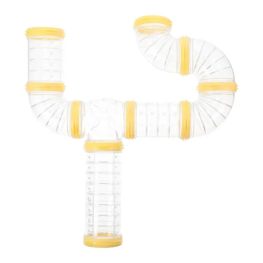 Gerbil Tunnels Fun Ferrets Yellow and Assorted Small Hut Toys Tool Connector Curved Connectors Cage, Accessories, Pet Pig