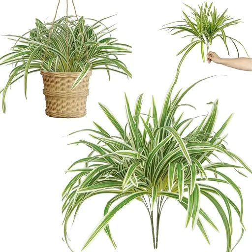 Large Artificial Greenery Plants Bushes for Indoor and Outdoor Decor, Lifelike Faux Hanging Plants for Table, Garden, Porch, Wedding, DIY, Front Porch, Living Room, Balcony Display