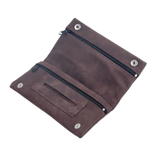 Matte Leather Storage Bag Dark Brown