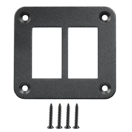 2 Gang Rocker Switch Panel Housing Holder, Rocker Toggle Switch Aluminum Housing Bracket with Screw, Black Waterproof Anodized Aluminium Panel for Car Boat Trailer RV SUV ATV UTV