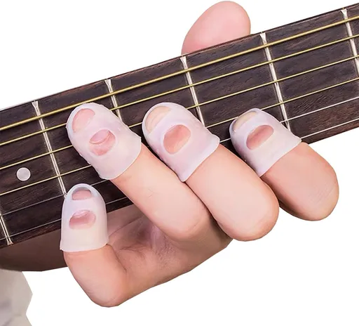 Silicone Guitar Finger Guards 20pcs Fingertip Protectors Covers Caps for Stringed Instruments Like Guitar Ukulele Bass, Sewing and Embroidery