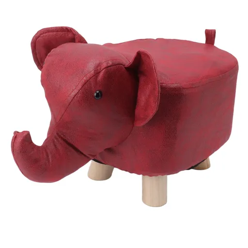 Animal Footstools Elephant Shaped Slip Resistant Silent Comfortable Stable Multi Purpose Cute Stool for Kids Red