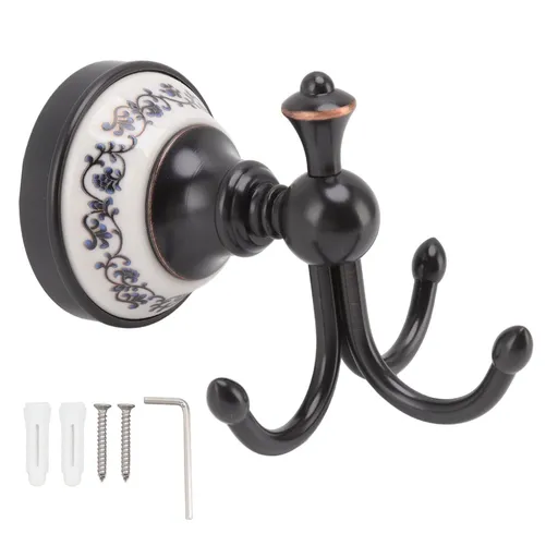 Wall Mounted Coat Hook 3 Prong Retro Look Corrosion Resistance Hanging Towel Hook for Bathroom Bedroom
