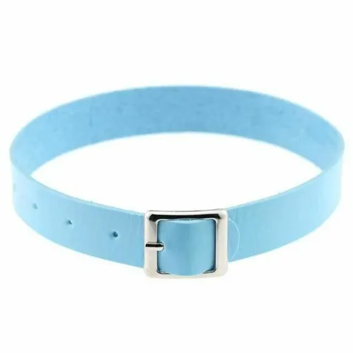 House Of Dasein Bdsm Belt Day Collar Choker Necklace Bondage Kink Fetish Restraints - Light Blue