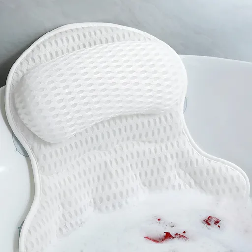 Bath Pillow Luxury Bathtub Pillow - Bath Pillows for Tub Neck and Back Support, Ergonomic Tub Pillow for Bath with 4D Air Mesh