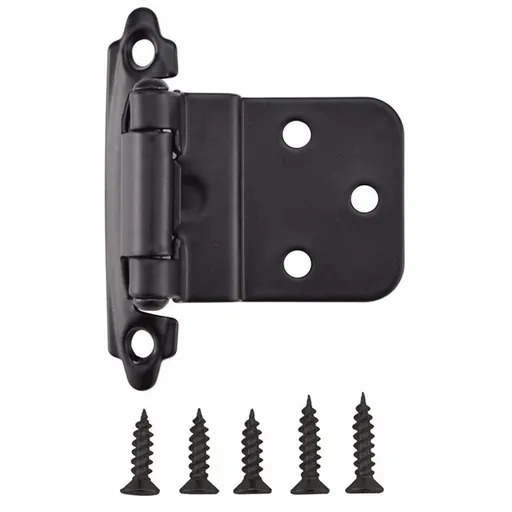 10Pack 5Pairs 3/8inch Inset Cabinet Door Hinges Kitchen Cabinet Hinges Black Semi-Concealed Hinges Face Mount Cabinet Hardware
