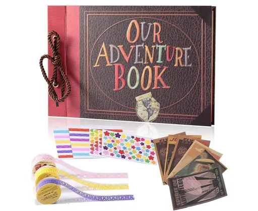1 Set Photo Album Vintage Design Adventure Book Creative DIY Scrapbook Album for Weddings Travel Family