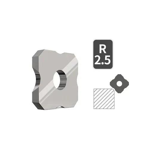 Woodworking Trimming Chamfer Tool with Tungsten Carbide Four-Blade Insert for Edge Banding, Plywood, and Board Edge Chamfering in Furniture Making and DIY Projects (Replacement Blade R2.5)