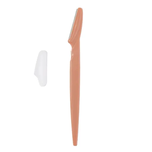 12 Pack Coffee Eyebrow Razor Trimmer - Stainless Steel Blade with Safety Guard - Non-Slip Ergonomic Handle for Precise Shaping, Face & Body Hair Removal, Travel Friendly Beauty Tool with Protective Cap