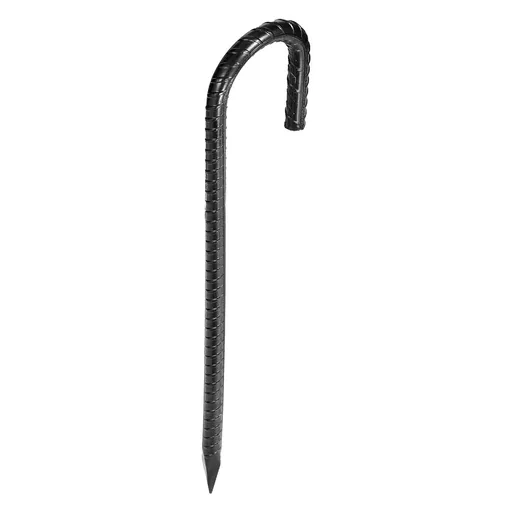 Rebar Stakes, 304.8 mm, Heavy-Duty 10 mm Diameter J Hook, Galvanized Steel Ground Anchors with Chisel Point End & Rust-Resistant Coating, for Gardening Support, Fence, Camping Tents (16-Pack)