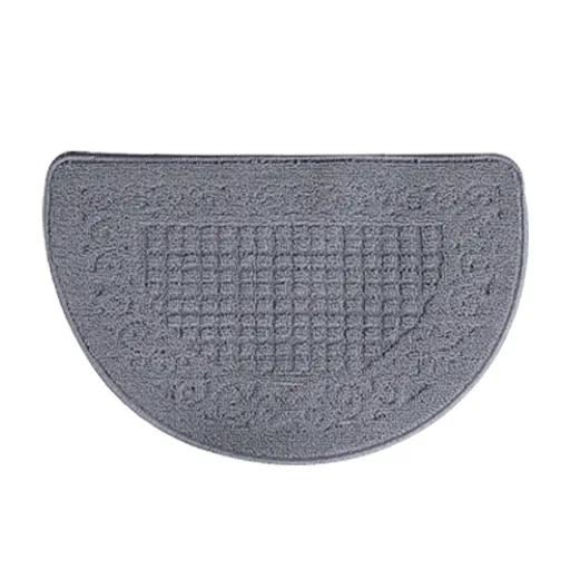 Half Circle Doormat Semicircle Floor Mat Dust Trap Polyester Fiber Strong Absorption Anti Slip for Outdoor Indoor Grey 48x78cm / 18.9x30.7in