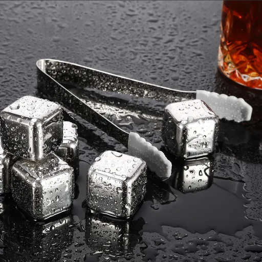 Ice Cubes Whiskey Stones – Reusable Stainless Steel Whiskey Stones – Chilling Stones for Your Favorite Beverage – Reusable