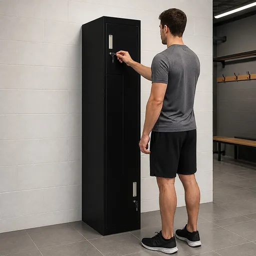 Black Two-Door L-shaped Office Gym Shed Storage Lockers