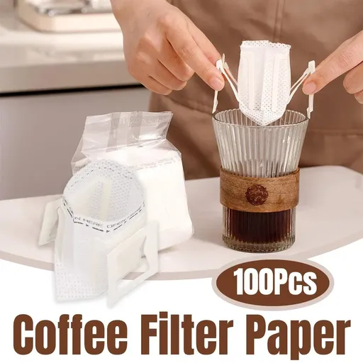 100pcs Hanging Ear Coffee Filter Hand Brew Drip Bag Disposable Coffee Filter