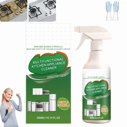 Natural Enzyme Formula Liquid Cleaner, Fly Cloth Cleanse Kitchen Appliance Cleaner, Multi-purpose Enzyme Foam Cleane𝐫 for Kitchen,Household, Oven, Stove