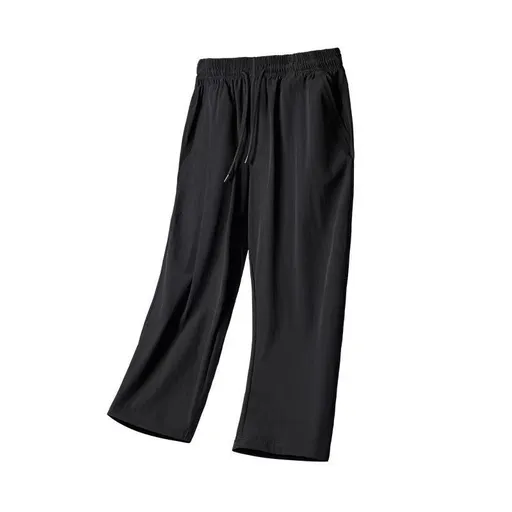 Men Sports Pants Quick Dry Loose Summer Black