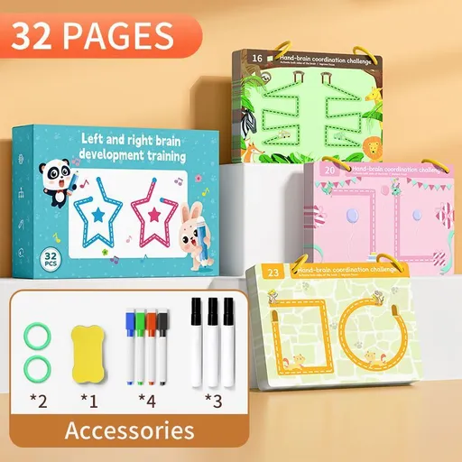 early education cards, dot to dot cards, pen control toys, toddler learning activities, 2-4 year old educational toys, write and wipe cards, fine motor skills, preschool learning resources, Australian kids toys - Multi - Size 32pages