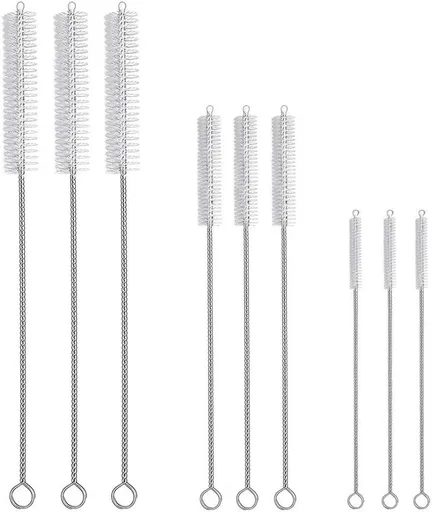 9-Piece Straw Cleaner Brush Kit - for Stanley Mug 40, 30, 20 oz, (3-Size) Extra Long Pipe Cleaners, Straw Cleaning Brush for Tumbler, Sippy Cup, Bottle and Tube