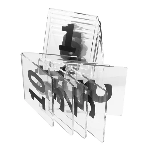 Clear Double-Sided Acrylic Table Number Signs with Stable Triangle Base, 110 Pieces for Weddings, Events, and Parties