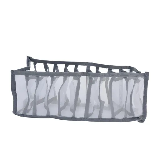 Underwear Organizer Mesh Foldable Breathable Multi Cells Socks Storage Box for Bras Panties11 Cells