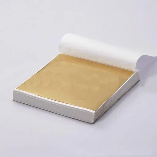 24K Champagne Gold Leaf Sheets, 100 Sheets Imitation Gold Foil Papers for Art Craft, Resin, Gilding, Furniture Repair, DIY Nail Art, Painting & Home Decoration