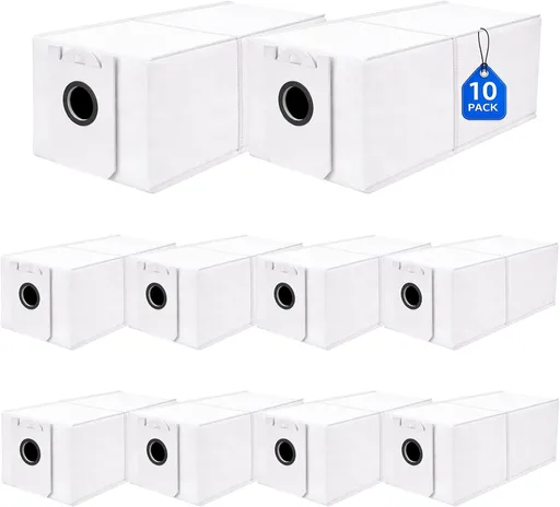 10 Pack 4.6 Liter Disposable Dust Bag Compatible with bObsweep Dustin & Orb-i Sel-Emptying Robot Vacuum Replacement Parts Accessories, 10 Vacuum Bags