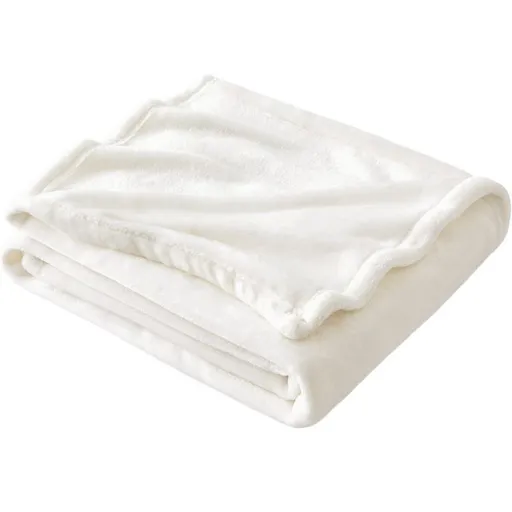 Ultra Soft Flannel Fleece Throw Blanket, Lightweight Warm Cozy Plush Cover For Sofa, Bed & Cuddle Use, White, 100X150cm, Size S, Versatile Indoor Home Bedding