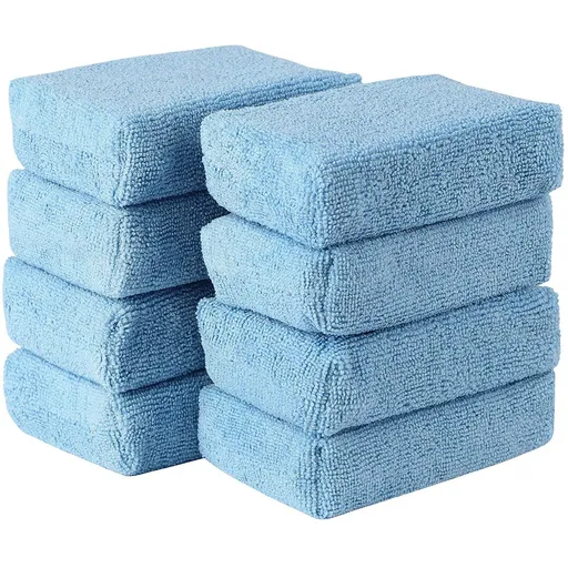 10 Pack Premium Grade Microfiber Applicator Pads - Ultra-Soft Foam Core, Safe for Sealants, Tire Dressings, Interior and Exterior Detailing, Car, Truck, SUV, RV, Motorcyle Care