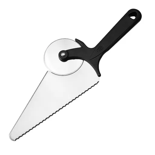 Pizza knife wheel stainless steel pizza knife wheel shovel, three in one multi-purpose pizza knife, used for pizza, bread and cake