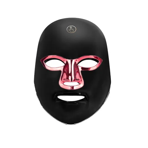 7-Color Facial Light Mask for Home Skincare – Rechargeable LED Beauty Device with 270 LEDs, One-Touch Control & Auto-Timer (Black with Rose Gold Trim) | Other Colors Available in Store