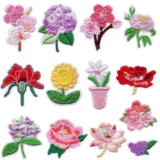 13Pcs Colorful Flower Iron on Patches Mini Flower Decorative Sew on Embroidered,Bright Vivid Colors, Sew On/Iron On Patch Applique