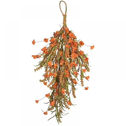 Fall Harvest Teardrop , 25In Artificial Fall Wheat Ears Swag, Hanging Simulation Flower Teardrop for Front Door Decor Thanksgiving Christmas Halloween Wall Decor