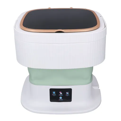 Portable Washing Machine 11.5L Large Capacity 3 Timer Modes Mini Foldable Washer with Drain Hose for Underwear Baby Clothes US Plug 100-240V Green