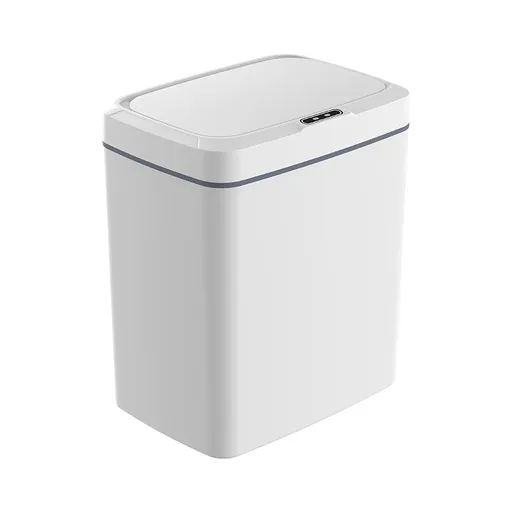 White Intelligent Dual-Sensor Trash Can (Hand-Wave & Knee-Bend) - Slim-Fit Touchless Rechargeable Bin for Bathroom & Kitchen