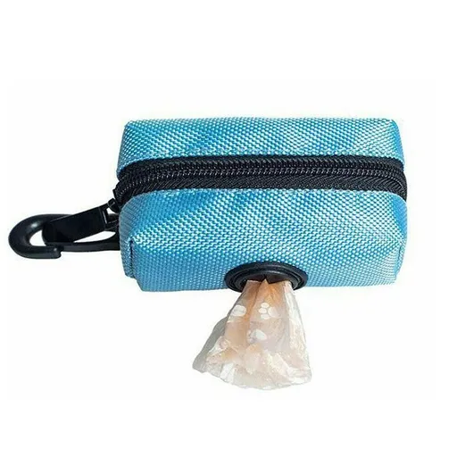 Dog Poop Bag Holder Pet Puppy Garbage Waste Pick Up Bags Dispenser Pouch Outdoor - Blue
