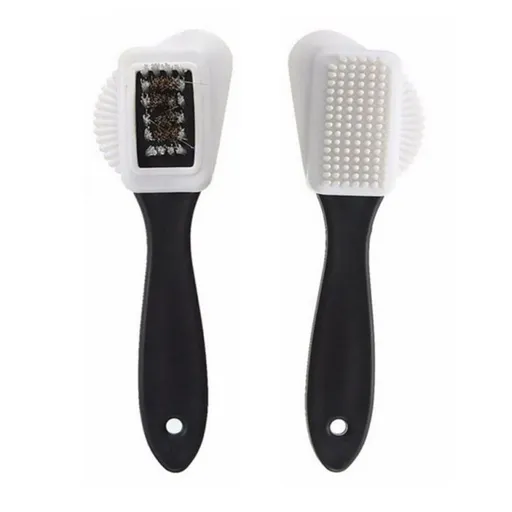 Two Pack - 4-Sided Suede Brush, Multifunctional Nubuck Brush for Shoe and Boot Cleaning, Nylon Bristle Brush by