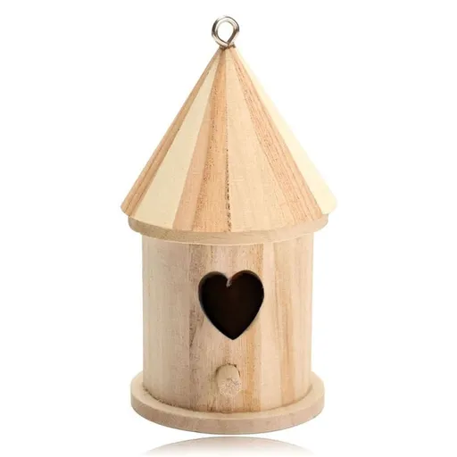 Unfinished Wooden Birdhouse, Wood Bird House, Unfinished Birdhouse to Paint Hanging for Outside Garden Patio Decorative