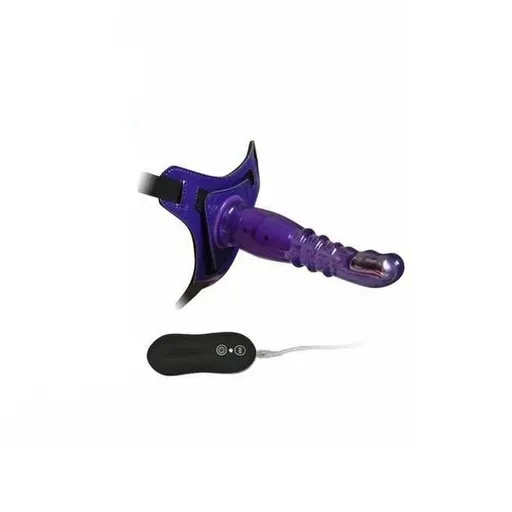 House Of Dasein 8 Inch Harness G Spot Vibrator Dildo Dong Strapon Belt Pegging Kit - Purple