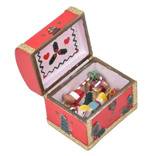 Dollhouse Decoration, 1:12 Mini Dollhouse Decoration Furniture Pocket Christmas Treasure Box Miniature (Christmas Treasure Box)