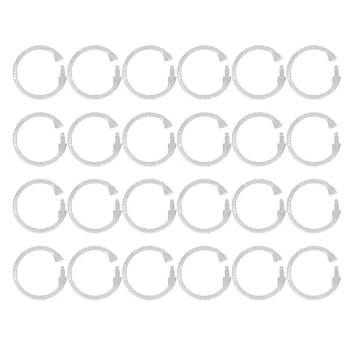 24Pcs Curtain Rings ABS Transparent O Shape Shower Curtain Hooks for Bathroom Shower Rod