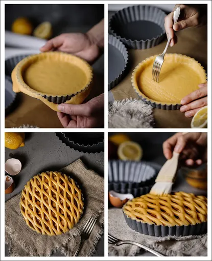 Nonstick Heavy Duty Tart Pan With Removable Bottom, Removable Loose Bottom Pans, Pie Pan (24cm 9-inch tray)