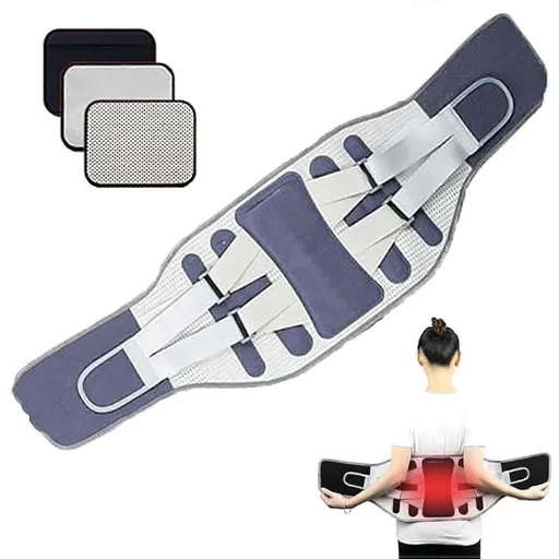 Sports Lumbar Support Belt, Adjustable Back Brace with 4 Support Stays for Weightlifting, Gym Workouts, Squats and Fitness Training Blue - M