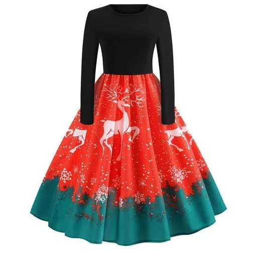 House Of Dasein Sweetest Little Christmas Dress - M - Red Reindeer
