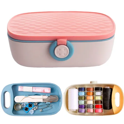Sewing Kit, Portable Travel Sewing Kit for Adults, Needle and Thread Kit Plastic Sewing Box Small Sewing Kit Sewing Accesories
