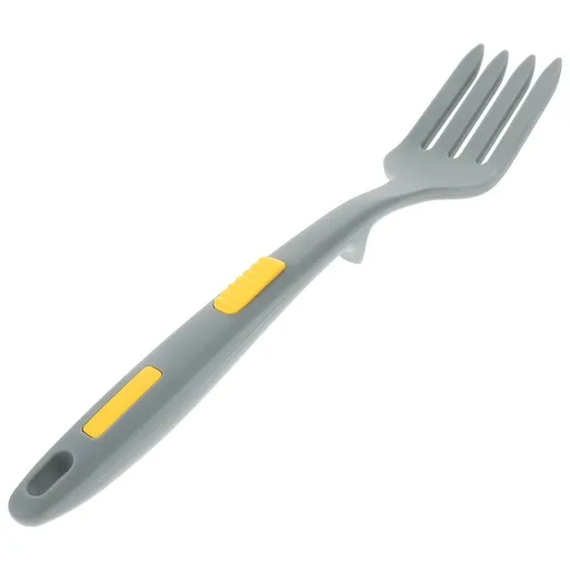 Silicone Cooking Fork in Dark Grey for Salad Mixing and Pasta Serving with Wear Resistant Material