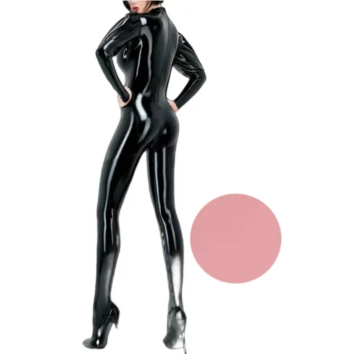 House Of Dasein Sexy Latex Gummi Catsuit With Puff Sleeves Handmade Bodysuit For Women And Men - Pink - Women-Xl - Men
