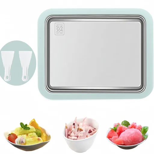 Instant Ice Cream Maker, Rolled Ice Cream Maker, Homemade DIY Ice Cream, Food Grade Stainless Steel Ice Cream Roll (Light Green)