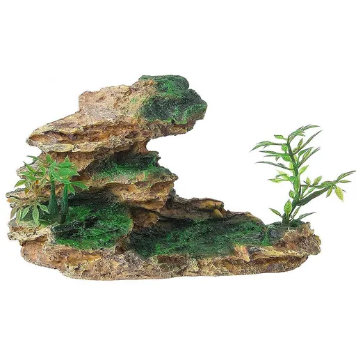 Mountain View Decoration Resin Fish Tank Tree Rock Cave Underwater Landscape Scenery Ornament for Small Fish Shrimp to Hide