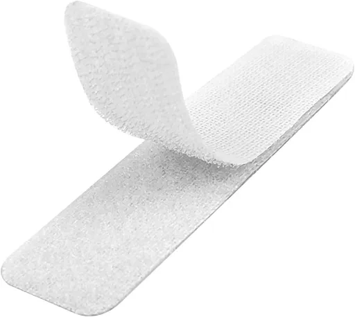 12 Sets 1 x 4 Inch Hook and Loop Tape Sticky Back - Heavy Duty Double-Sided Adhesive Strips - Strong Fastener for Home, Office, Indoor & Outdoor Use(White)