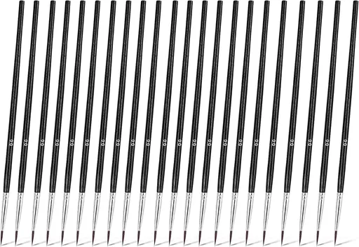 Detail Small Paint Brushes, 60Pcs Miniature Paint Brushes Tip Brushes Set Tiny Painting Brushes Size00 Paint Brushes Kit for Acrylic Watercolor Oil Model Nail Art (Black)